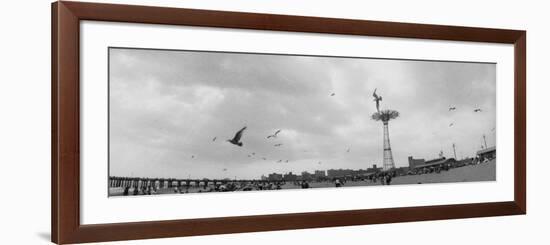 Tourists on the Beach, Coney Island, Brooklyn, New York City, New York State, USA-null-Framed Photographic Print