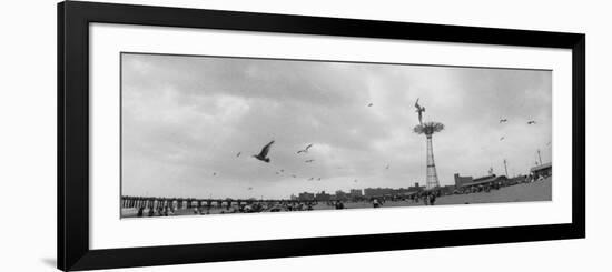 Tourists on the Beach, Coney Island, Brooklyn, New York City, New York State, USA-null-Framed Photographic Print