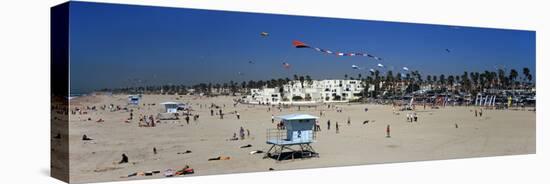 Tourists on the Beach, Huntington Beach, Orange County, California, USA-null-Stretched Canvas