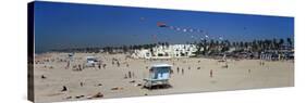 Tourists on the Beach, Huntington Beach, Orange County, California, USA-null-Stretched Canvas