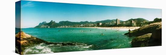Tourists on the Beach, Ipanema Beach, Rio De Janeiro, Brazil-null-Stretched Canvas
