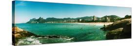 Tourists on the Beach, Ipanema Beach, Rio De Janeiro, Brazil-null-Stretched Canvas