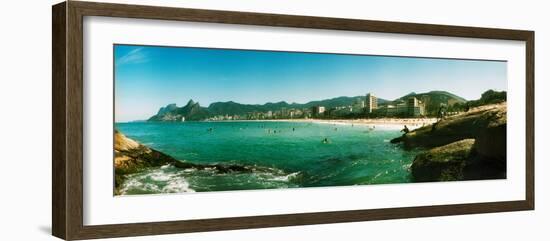 Tourists on the Beach, Ipanema Beach, Rio De Janeiro, Brazil-null-Framed Photographic Print