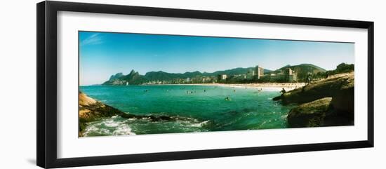 Tourists on the Beach, Ipanema Beach, Rio De Janeiro, Brazil-null-Framed Photographic Print