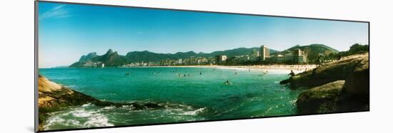 Tourists on the Beach, Ipanema Beach, Rio De Janeiro, Brazil-null-Mounted Photographic Print