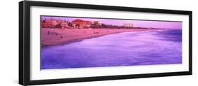 Tourists on the beach, Santa Monica State Beach, Santa Monica, California, USA-Panoramic Images-Framed Photographic Print