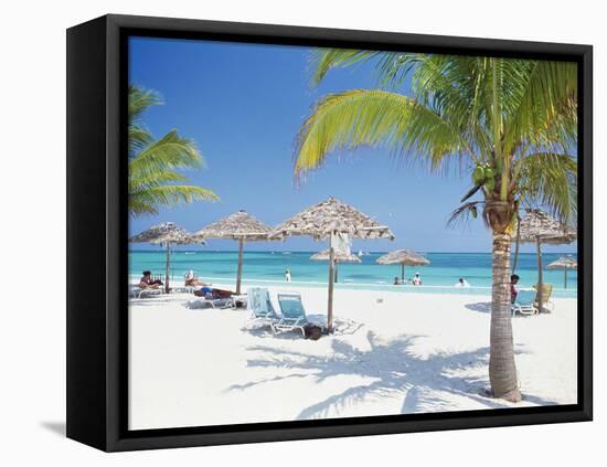 Tourists on the Beach-null-Framed Stretched Canvas