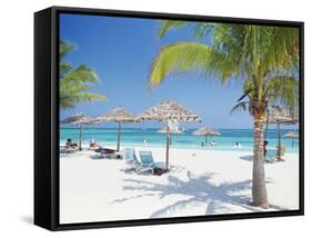 Tourists on the Beach-null-Framed Stretched Canvas