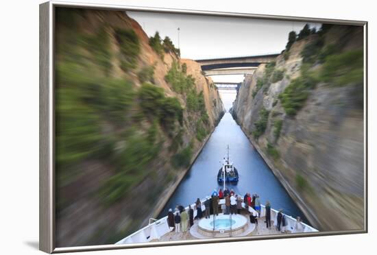 Tourists on the Bow of a Small Cruise Ship Being Pulled by a Tug-Eleanor-Framed Photographic Print