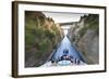 Tourists on the Bow of a Small Cruise Ship Being Pulled by a Tug-Eleanor-Framed Photographic Print