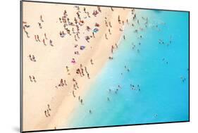 Tourists on the Sand Beach of Navagio Zakynthos Greece.-Calin Stan-Mounted Photographic Print