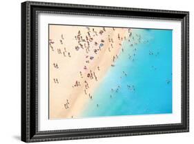 Tourists on the Sand Beach of Navagio Zakynthos Greece.-Calin Stan-Framed Photographic Print