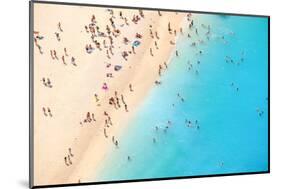 Tourists on the Sand Beach of Navagio Zakynthos Greece.-Calin Stan-Mounted Photographic Print