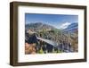 Tourists on the suspension bridge called Highline 179 framed by colorful woods in autumn, Ehrenberg-Roberto Moiola-Framed Photographic Print