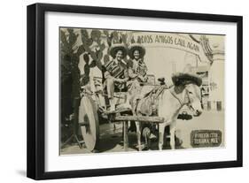 Tourists on Tijuana Burro Cart, Mexico-null-Framed Art Print