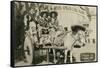 Tourists on Tijuana Burro Cart, Mexico-null-Framed Stretched Canvas