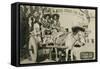 Tourists on Tijuana Burro Cart, Mexico-null-Framed Stretched Canvas