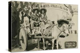 Tourists on Tijuana Burro Cart, Mexico-null-Stretched Canvas