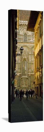 Tourists on Via Dei Servi with Florence Cathedral in the Background, Florence, Tuscany, Italy-null-Stretched Canvas