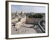 Tourists Praying at a Wall, Wailing Wall, Dome of the Rock, Temple Mount, Jerusalem, Israel-null-Framed Photographic Print