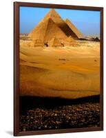 Tourists Ride Horses and Camels at the Historical Site of the Giza Pyramids, Near Cairo, Egypt-null-Framed Photographic Print