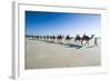 Tourists Riding on Camels on Cable Beach, Broome, Western Australia, Australia, Pacific-Michael Runkel-Framed Photographic Print