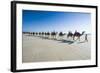 Tourists Riding on Camels on Cable Beach, Broome, Western Australia, Australia, Pacific-Michael Runkel-Framed Photographic Print