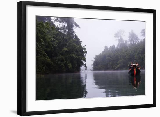 Tourists Sightseeing, Ratchaprapa Reservoir, Khao Sok National Park, Surat Thani Province, Thailand-Christian Kober-Framed Photographic Print