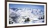 Tourists Skiing in Snow Covered Landscape, Sun Valley, Blaine County, Idaho, USA-null-Framed Photographic Print