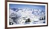 Tourists Skiing in Snow Covered Landscape, Sun Valley, Blaine County, Idaho, USA-null-Framed Photographic Print