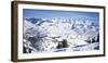 Tourists Skiing in Snow Covered Landscape, Sun Valley, Blaine County, Idaho, USA-null-Framed Photographic Print