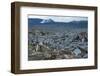 Tourists Standing at a Cold Lava Stream after an Eruption of Tolbachik Volcano-Michael Runkel-Framed Photographic Print