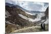 Tourists Standing by Smoking Fumaroles on Mutnovsky Volcano, Kamchatka, Russia, Eurasia-Michael Runkel-Mounted Photographic Print