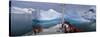 Tourists Standing on a Cruise Ship Watching at Iceberg, Antarctic Peninsula, Antarctica-null-Stretched Canvas