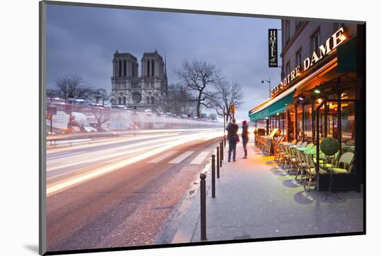 Tourists Stop to Photograph Notre Dame De Paris Cathedral at Dawn, Paris, France, Europe-Julian Elliott-Mounted Photographic Print