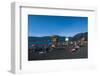 Tourists Sunbathing on the Volcanic Sand Beach on Lago Villarrica, Pucon, Chile, South America-Michael Runkel-Framed Photographic Print