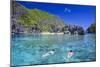 Tourists Swimming in the Crystal Clear Water in the Bacuit Archipelago, Palawan, Philippines-Michael Runkel-Mounted Photographic Print