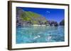 Tourists Swimming in the Crystal Clear Water in the Bacuit Archipelago, Palawan, Philippines-Michael Runkel-Framed Photographic Print