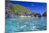 Tourists Swimming in the Crystal Clear Water in the Bacuit Archipelago, Palawan, Philippines-Michael Runkel-Mounted Photographic Print