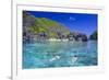 Tourists Swimming in the Crystal Clear Water in the Bacuit Archipelago, Palawan, Philippines-Michael Runkel-Framed Photographic Print