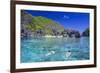 Tourists Swimming in the Crystal Clear Water in the Bacuit Archipelago, Palawan, Philippines-Michael Runkel-Framed Photographic Print