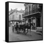 Tourists Take in the Scenery Via Horse-Drawn Carriage on Royal Street in New Orleans-null-Framed Stretched Canvas