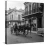 Tourists Take in the Scenery Via Horse-Drawn Carriage on Royal Street in New Orleans-null-Stretched Canvas