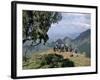 Tourists Trekking, Simien Mountains National Park, Unesco World Heritage Site, Ethiopia, Africa-David Poole-Framed Photographic Print