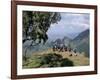 Tourists Trekking, Simien Mountains National Park, Unesco World Heritage Site, Ethiopia, Africa-David Poole-Framed Photographic Print