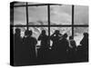 Tourists Viewing the Alps-James Burke-Stretched Canvas