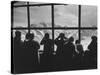 Tourists Viewing the Alps-James Burke-Stretched Canvas