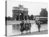 Tourists Viewing the Arc De Triomphe Du Carrousel at the Tuileries Gardens, July 15, 1953-null-Stretched Canvas