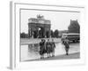 Tourists Viewing the Arc De Triomphe Du Carrousel at the Tuileries Gardens, July 15, 1953-null-Framed Photo