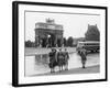 Tourists Viewing the Arc De Triomphe Du Carrousel at the Tuileries Gardens, July 15, 1953-null-Framed Photo